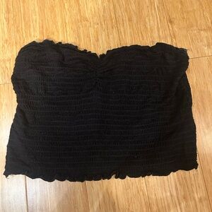 Black ruffled tube top from Urban Outfitters